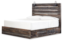 Load image into Gallery viewer, Drystan King Panel Bed with 2 Storage Drawers with Mirrored Dresser and Chest
