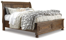 Load image into Gallery viewer, Flynnter Queen Sleigh Bed with 2 Storage Drawers with Mirrored Dresser, Chest and Nightstand
