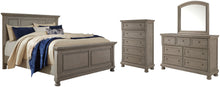 Load image into Gallery viewer, Lettner Queen Panel Bed with Mirrored Dresser and 2 Nightstands
