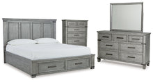 Load image into Gallery viewer, Russelyn King Storage Bed with Mirrored Dresser and Chest
