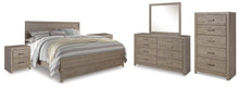 Load image into Gallery viewer, Culverbach King Panel Bed with Mirrored Dresser, Chest and 2 Nightstands
