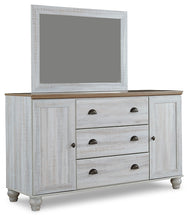 Load image into Gallery viewer, Haven Bay King Panel Storage Bed with Mirrored Dresser and 2 Nightstands
