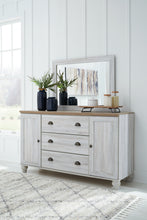 Load image into Gallery viewer, Haven Bay King Panel Storage Bed with Mirrored Dresser and 2 Nightstands
