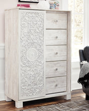 Load image into Gallery viewer, Paxberry King Panel Bed with Mirrored Dresser, Chest and 2 Nightstands
