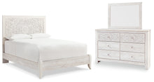 Load image into Gallery viewer, Paxberry Queen Panel Bed with Mirrored Dresser
