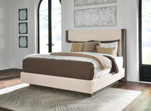 Load image into Gallery viewer, Anibecca Queen Upholstered Panel Bed with Mirrored Dresser and Chest
