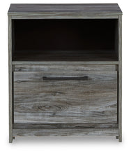 Load image into Gallery viewer, Baystorm King Panel Bed with 2 Storage Drawers with Mirrored Dresser, and Nightstand
