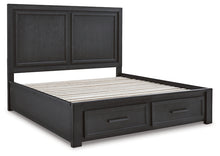 Load image into Gallery viewer, Foyland King Panel Storage Bed with Mirrored Dresser, Chest and 2 Nightstands
