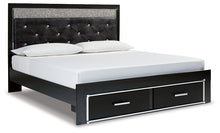 Load image into Gallery viewer, Kaydell King Upholstered Panel Storage Platform Bed with Mirrored Dresser and 2 Nightstands
