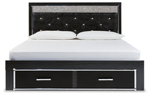 Load image into Gallery viewer, Kaydell King Upholstered Panel Storage Platform Bed with Mirrored Dresser and 2 Nightstands
