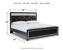 Load image into Gallery viewer, Kaydell King Upholstered Panel Platform Bed with Mirrored Dresser
