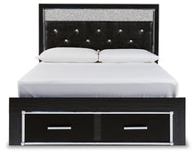 Load image into Gallery viewer, Kaydell Queen Upholstered Panel Storage Bed with Mirrored Dresser and Chest

