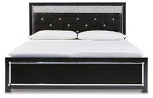 Load image into Gallery viewer, Kaydell King Upholstered Panel Bed with Mirrored Dresser
