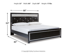 Load image into Gallery viewer, Kaydell King Upholstered Panel Bed with Mirrored Dresser
