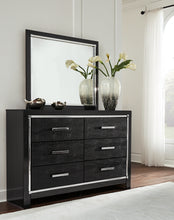 Load image into Gallery viewer, Kaydell King Upholstered Panel Bed with Mirrored Dresser
