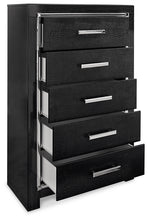 Load image into Gallery viewer, Kaydell Queen Upholstered Panel Headboard with Mirrored Dresser, Chest and Nightstand
