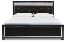 Load image into Gallery viewer, Kaydell King Upholstered Panel Bed with Mirrored Dresser and 2 Nightstands
