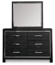 Load image into Gallery viewer, Kaydell King Upholstered Panel Headboard with Mirrored Dresser and 2 Nightstands

