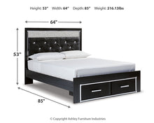 Load image into Gallery viewer, Kaydell Queen Upholstered Panel Storage Platform Bed with Mirrored Dresser and Chest
