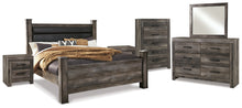 Load image into Gallery viewer, Wynnlow King Poster Bed with Mirrored Dresser and 2 Nightstands
