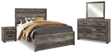 Load image into Gallery viewer, Wynnlow Queen Panel Bed with Mirrored Dresser and Nightstand
