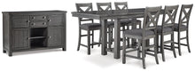 Load image into Gallery viewer, Myshanna Counter Height Dining Table and 6 Barstools with Storage

