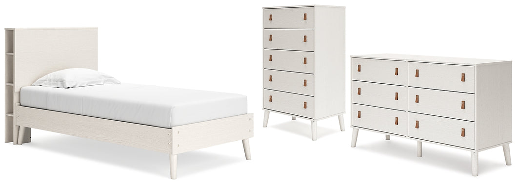 Aprilyn Twin Bookcase Bed with Dresser and Chest