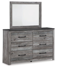 Load image into Gallery viewer, Bronyan Queen Panel Bed with Mirrored Dresser and 2 Nightstands
