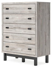 Load image into Gallery viewer, Vessalli King Panel Bed with Mirrored Dresser, Chest and 2 Nightstands
