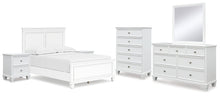 Load image into Gallery viewer, Fortman Full Panel Bed with Mirrored Dresser, Chest and 2 Nightstands
