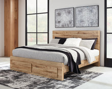 Load image into Gallery viewer, Hyanna Queen Panel Storage Bed with Mirrored Dresser and Chest
