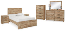 Load image into Gallery viewer, Hyanna Full Panel Storage Bed with Mirrored Dresser, Chest and 2 Nightstands
