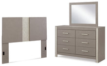 Load image into Gallery viewer, Surancha Queen/Full Panel Headboard with Mirrored Dresser
