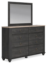 Load image into Gallery viewer, Nanforth Queen Panel Bed with Mirrored Dresser and 2 Nightstands
