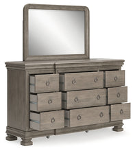 Load image into Gallery viewer, Lexorne Queen Sleigh Bed with Mirrored Dresser and Chest
