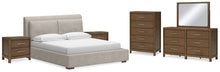 Load image into Gallery viewer, Cabalynn King Upholstered Bed with Mirrored Dresser, Chest and 2 Nightstands
