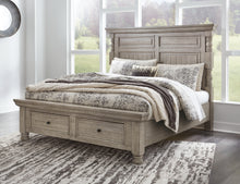 Load image into Gallery viewer, Harrastone King Panel Bed with Mirrored Dresser and 2 Nightstands
