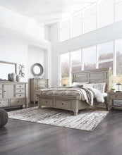 Load image into Gallery viewer, Harrastone King Panel Bed with Mirrored Dresser, Chest and 2 Nightstands
