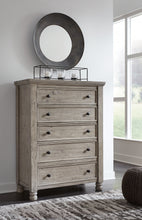 Load image into Gallery viewer, Harrastone King Panel Bed with Mirrored Dresser, Chest and Nightstand
