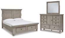 Load image into Gallery viewer, Harrastone California King Panel Bed with Mirrored Dresser
