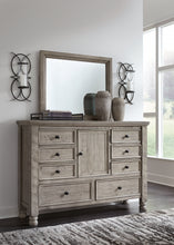 Load image into Gallery viewer, Harrastone Queen Panel Bed with Mirrored Dresser
